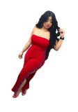 Red Rivet Patchwork sexy Jumpsuits & Rompers