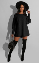 Черное сексуальное модное платье-карандаш с длинными рукавами и круглым вырезом для взрослых, мини-однотонное лоскутное платье