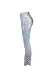 Meerkleurige elastische vlieg mouwloze hoog gedrapeerde pailletten losse broek Broek