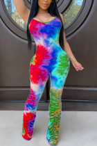 Slip sin mangas con estampado de patchwork drapeado sexy de moda multicolor