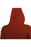Rood gebreid Active Fashion asymmetrische tweedelige pakken voor volwassenen Print contrasterende kleur Recht Tw . met lange mouwen