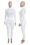White Street Solid Turtleneck Long Sleeve Two Pieces