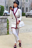 Белые пальто и кардиган с длинным рукавом в стиле пэчворк с V-образным вырезом в стиле пэчворк