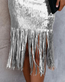 Gonne Capris con gonna a pieghe elastiche elastiche in spandex argento