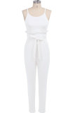 White Sexy Fashion Patchwork zipper Solid Sleeveless Slip