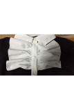 Koningsblauw Kraag met lange mouwen Effen strikknoop Patchwork Slim-fit blouses en overhemden