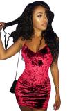 Zwarte Mode volwassen Sexy Spaghetti Mouwloze V-hals Stap Rok Mini uitgehold Effen Patc