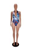 multicolor bandage Print Floral Fashion Casual adult Sexy One-Piece Swimwear
