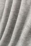 Cinza moda adulto casual sólido ternos de duas peças lápis manga longa conjunto de calças de duas peças