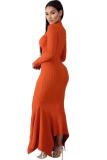 Orange Street Fashion für Erwachsene, Flügelärmel, lange Ärmel, Stehkragen, asymmetrisch, bodenlang, Pat