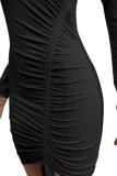 Абрикосовое платье-карандаш в Европе и Америке для взрослых, с короткими рукавами и длинными рукавами, с круглым вырезом, мини-платье в стиле пэчвор