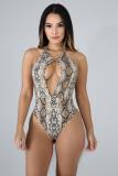 Grey bandage Hooded Out backless Asymmetrical Leopard Fashion Sexy