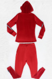 Rosso adulto casual moda patchwork solido asimmetrico stampa due pezzi abiti matita manica lunga
