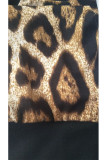conjunto de calças de duas peças roxo casual de duas peças leopardo patchwork lápis manga longa