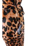 Leopardenmuster, modisch, für Erwachsene, sexy, Flügelärmel, halbe Ärmel, Umlegekragen, Stufenrock, knöchellang, Druck, L