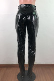 Pantaloni skinny neri in pelle sintetica per adulti Fashion Street