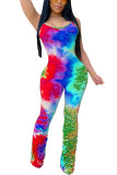 Slip senza maniche con stampa patchwork drappeggiato sexy moda multicolore