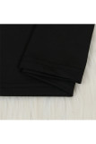 Zwart netwerk sexy patchwork effen heuprok tweedelige jurk met lange mouwen