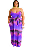 Фиолетовый модный сексуальный комбинезон для взрослых с принтом Tie Dye