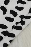 Grey Turtleneck Solid Animal Prints Patchwork Pure Long Sleeve Sweats & Hoodies