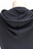 黒の大人のファッションアクティブなコントラストカラーのパッチワークツーピーススーツ幾何学的な鉛筆長袖