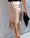 Серебряная эластичная юбка средней длины из спандекса в стиле пэчворк Юбки-капри