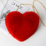 Bolsa transversal moda casual vermelha em forma de coração sólida