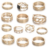 Золотые однотонные кольца Fashion Street