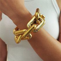 Gouden mode eenvoud vierkante geometrische holle armbanden