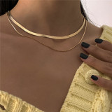 Guld Mode Enkelhet Solid Halsband