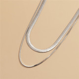 Silber Fashion Simplicity Solid Halsketten