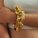 Guld mode enkelhet fyrkantiga geometriska ihåliga armband