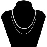 Silber Fashion Simplicity Solid Halsketten