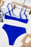 Trajes de banho sensuais de moda azul real sem encosto