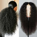 Perucas de cabelo encaracolado longo sólido preto fashion