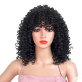 Black Fashion Casual Solid Long Curly Hair Wigs