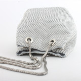 Silver Fashion Casual Rhinestone Bucket Bags