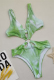 Maillots de bain dos nu imprimés sexy à la mode verte