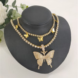 Pink Gold Fashion Sexy Butterfly Necklace