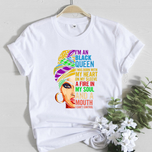 Colour Fashion Casual Print Basic O Neck Tops