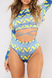 Blaue Mode Sexy Backless Strap Design Swimwears
