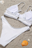 Maillots de bain dos nu solides à rayures blanches sexy
