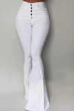 Белые брюки в стиле пэчворк с однотонной пряжкой и высокой талией White Street