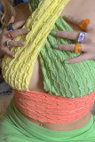 Цветные сексуальные лоскутные топы с открытой спиной и контрастной лямкой на бретельках