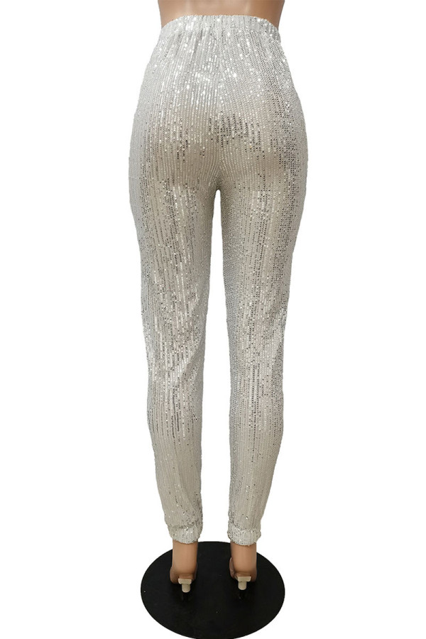 silver high waisted pants