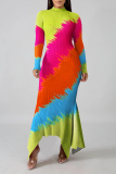 Многоцветный сексуальный принт в стиле пэчворк, полуводолазка, нерегулярные платья