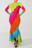 Luipaardprint, sexy print, patchwork, halve col, onregelmatige jurk, jurken