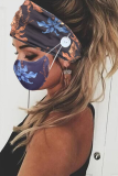 Máscara de impressão mista de rua casual azul