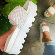 White Fashion Street Split Joint Opend Out Door Shoes