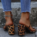 Leopard Print Casual Street Patchwork schoenen met open deur